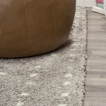 Pele Modern Geometric Dot Shag Area Rug